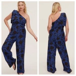 NWT Kate Spade x Target Linen Blend One Shoulder Floral Jumpsuit